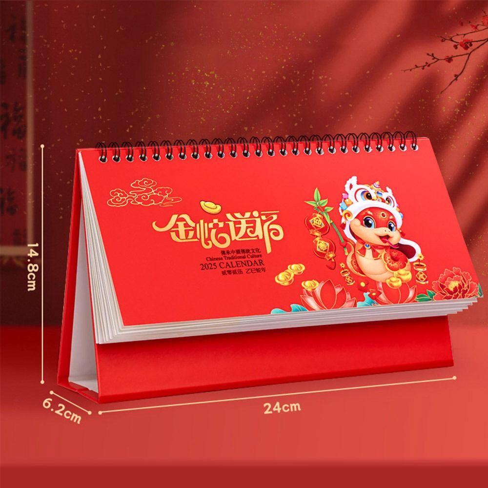 Paper Snake Year Desk Calendar China Style Desktop Flip Calendar New Standing Desktop Calendar