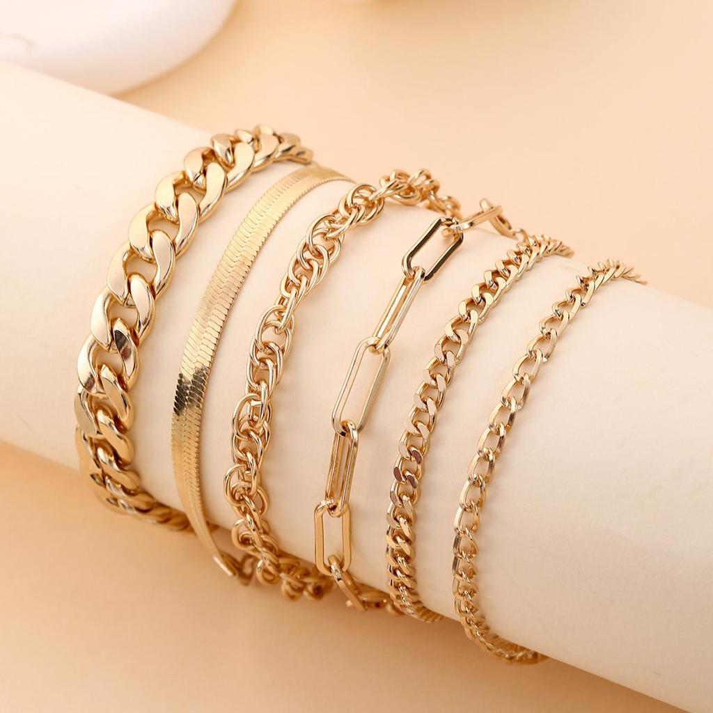 Women's Snake-Inspired Diamond Green Gem Bracelet Set: Four-Piece Cross-Border Jewelry Collection