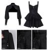 Qichenk Gothic Lolita Langarm Gothic Lolita Gothic Halloween Damenkleid, Spitze, Kostüm, Damenhaft, Kleid, Cosplay, Niedlich, Outfit, Schwarz,