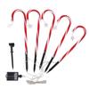 Xmas Candy Cane Lights 1 for 5 IP65 Water Resistant 8 Modes 500mAh Battery Candy Cane Pathway