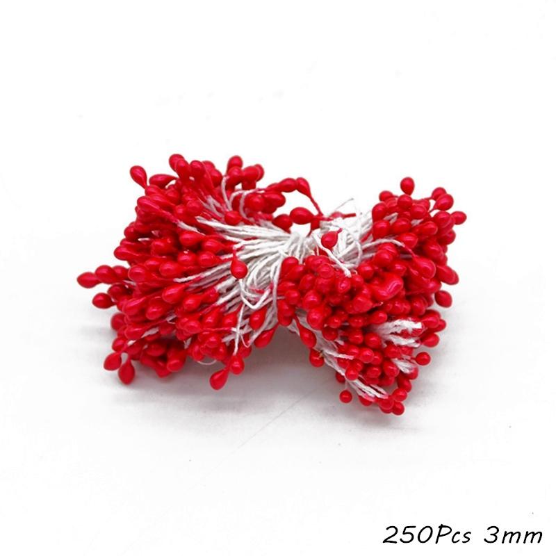 Red Theme Artificial Flower Cherry Stamen Berries Bundle DIY Christmas Decoration Wedding Cake Gift Box Wreaths Xmas Decor
