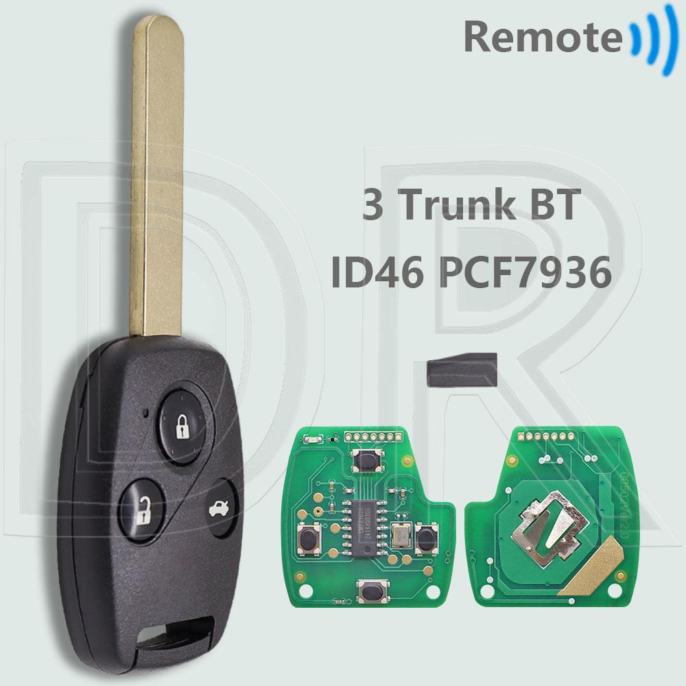 DR OUCG8D-380H/382H/384H-A ID46 PCF7936 313.8/315/433MHz Car Remote Key KR55WK49308 For Honda CIVIC Accord CR-V Pilot Odyssey