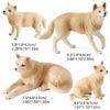 4Pcs Realistic Wolf Figures Jungle Animal Model Toy Decors Early Educational Toy