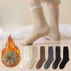 Autumn and Winter Thickened Men's Solid Color Loop Warm Mid-calf Socks, Loose-fitting Socks, Men's Thickened Towel Snow Socks, Floor Socks