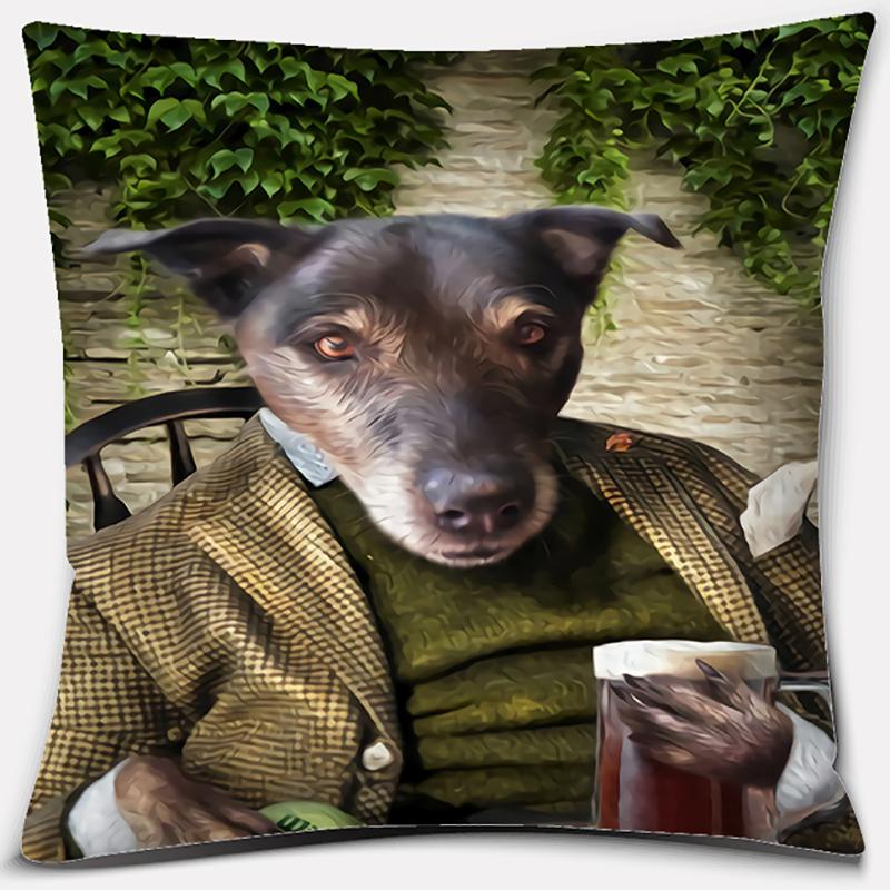 Наволочка с портретом собаки квадратная наволочка украшение для дома и офиса наволочка 40X40CM 544₽