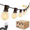Amazon.co.jp Exclusive: IKERY LED String Lights, 15M, Warm White, USB 5V, Break-Resistant, 25+1 G40 Bulbs, E12 Base, Weatherproof, IndoorOutdoor