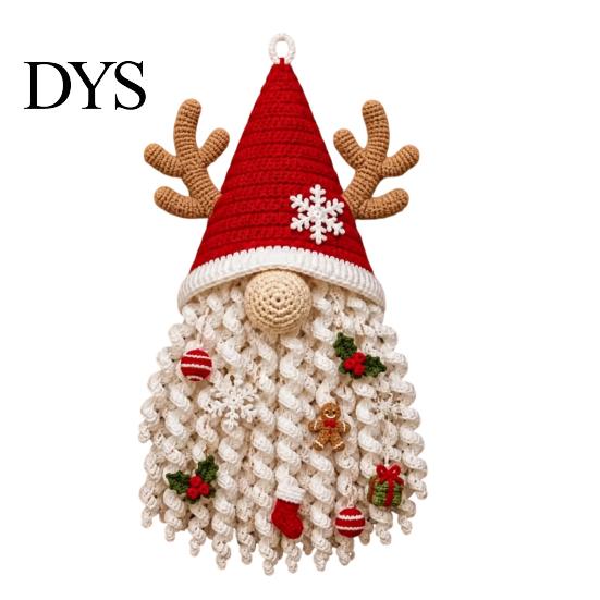Feiertags-Türhänger DIY Saisonales Häkel-Hänger-Set, 3D-Wichtel Gestrickte Hängedekoration Projekte Basteln, Handgefertigtes Ornament für Anfänger