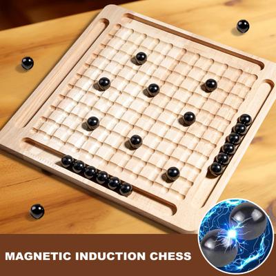 1 Set Magnetic Chess Board Game with 20/30/40 Magnet Stones Parent-child Interactive Focus Logic Thinking Training 2 Player Educational Magnet Chess