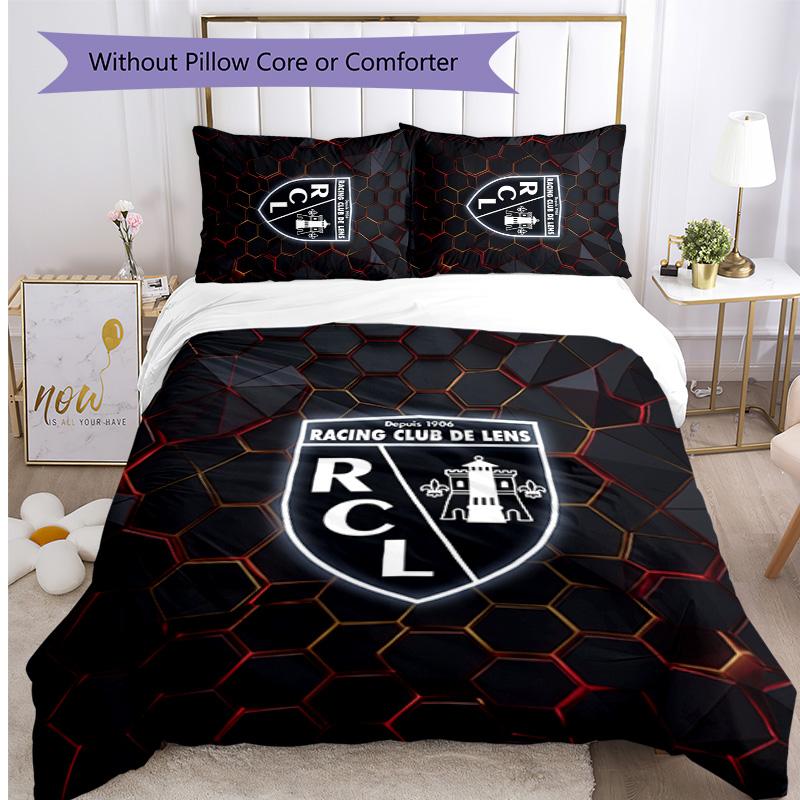 Lens FC Printed 3PCS Bedding Set Breathable Duvet Cover with Pillowcases Decorative Bed Linen for Bedroom Home
