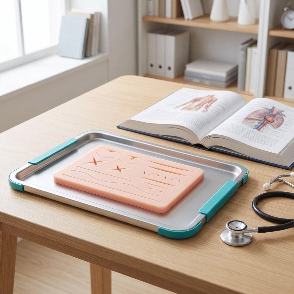 Suturing Practice Skin Suture Kit Silicone Skin Suture Pad Reusable Training Model Students