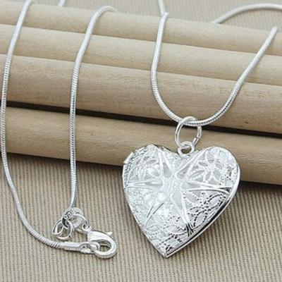 Copper Po Frame Pendant Necklace 18/20/22/24 Inch Snake Chain For Woman Charm Wedding Fashion Jewelry
