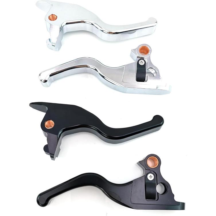 Clutch Brake Levers Set for Harley Softail Breakout Deluxe Low Rider Street Bob (Chrome)