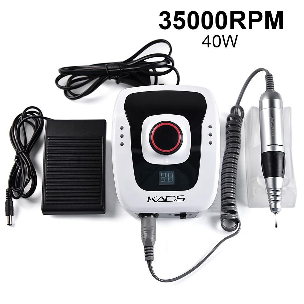 kads 35000RPM Electric Nail Drill Machine Set Nail Pedicure Fingernail Drill Manicure Equipment Nails Accessories Tools