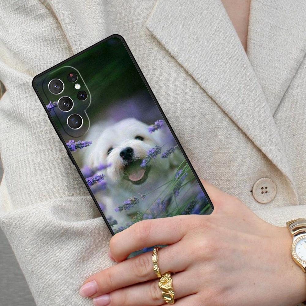 Cartoon Maltese Dog Cell Phone Case for Samsung Galaxy S26 Ultra S25 S24 S23 S22 S21 S20 Note10 Cover