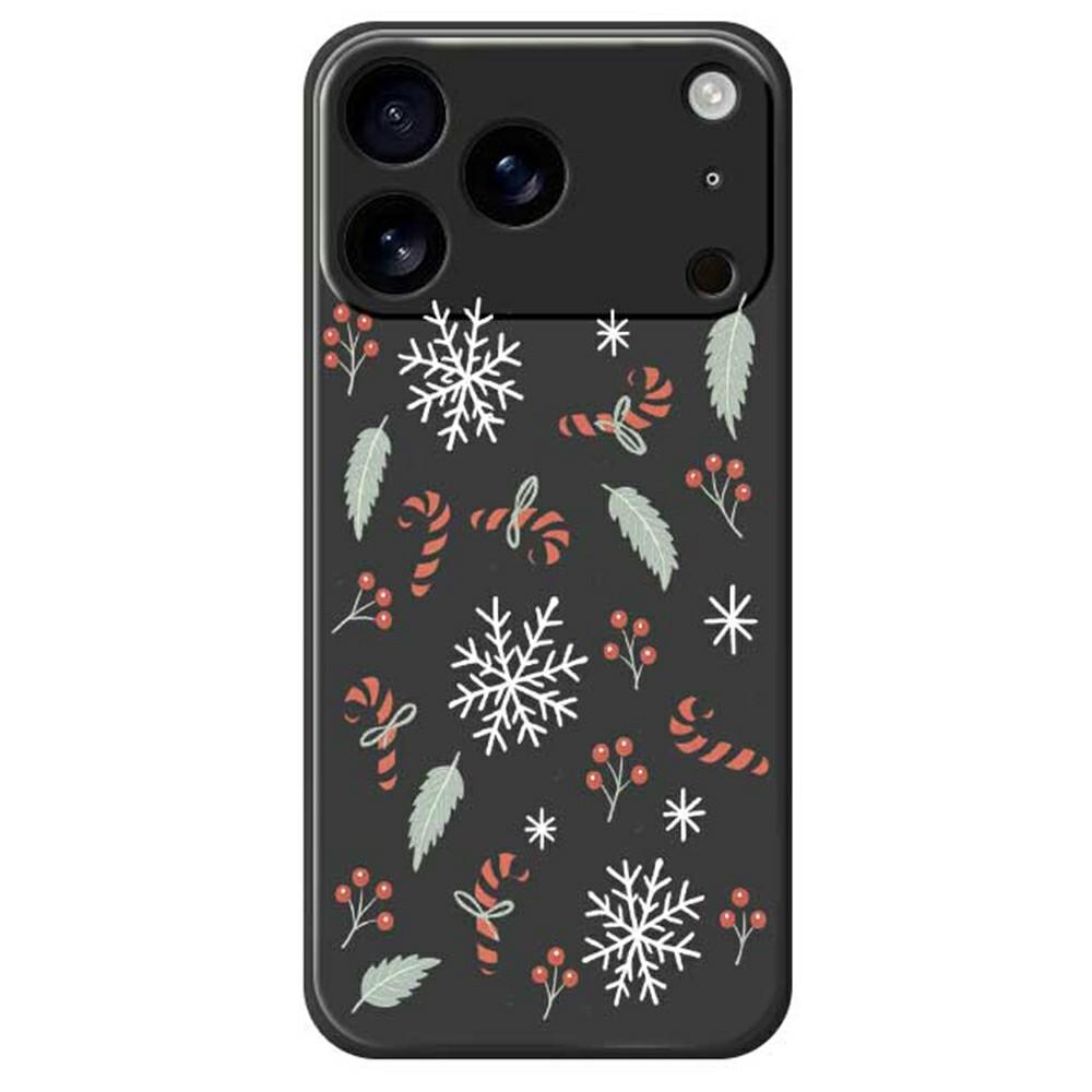 For iPhone 17 Pro Max Case Leaves and Canes Pattern Printing Straight Edge TPU Phone Back Cover