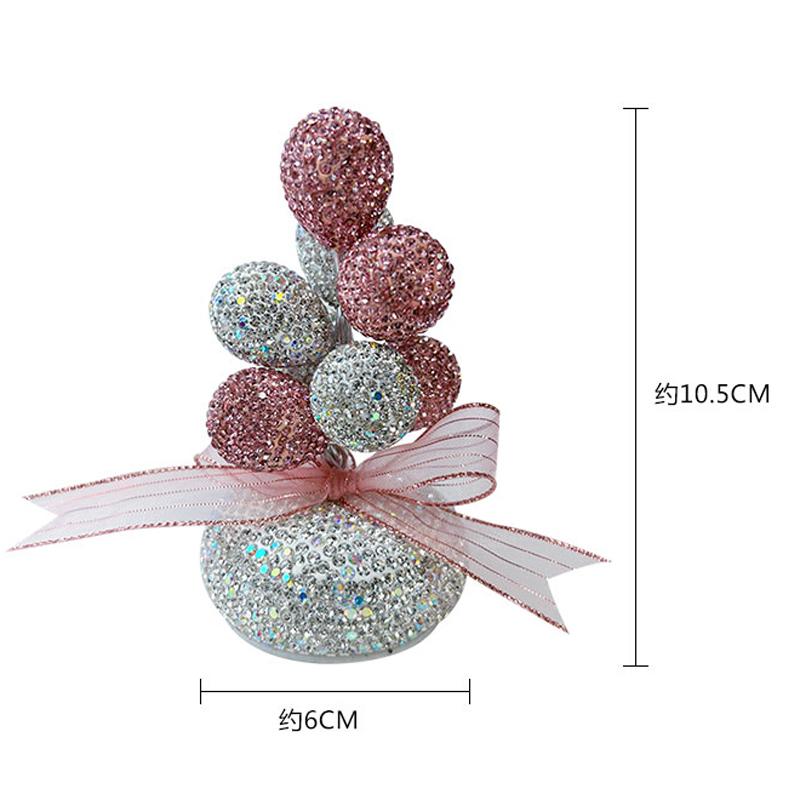Luxury Cute Clay Inlaid with Diamonds Balloon Car Ornaments Dashboard Decoration Pendants Charms Auto Interior Accessories