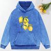 Creative Lemon  Printing Washed Streetwear Hip Hop Fashion Hoody All-Match Loose Pullover Y2K Oversized Clotheing