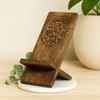 Mango Wood Phone Stand Mandala Carved