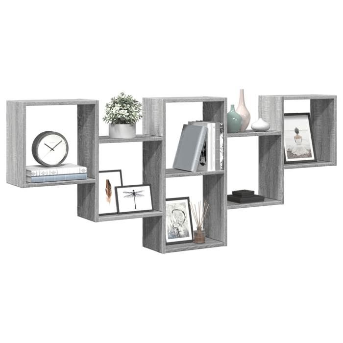 VidaXL Wall Shelf Sonoma Grey 159x18x66 Cm Engineered Wood, Floating Shelf, Wall Display Shelf, Shelf for 853304
