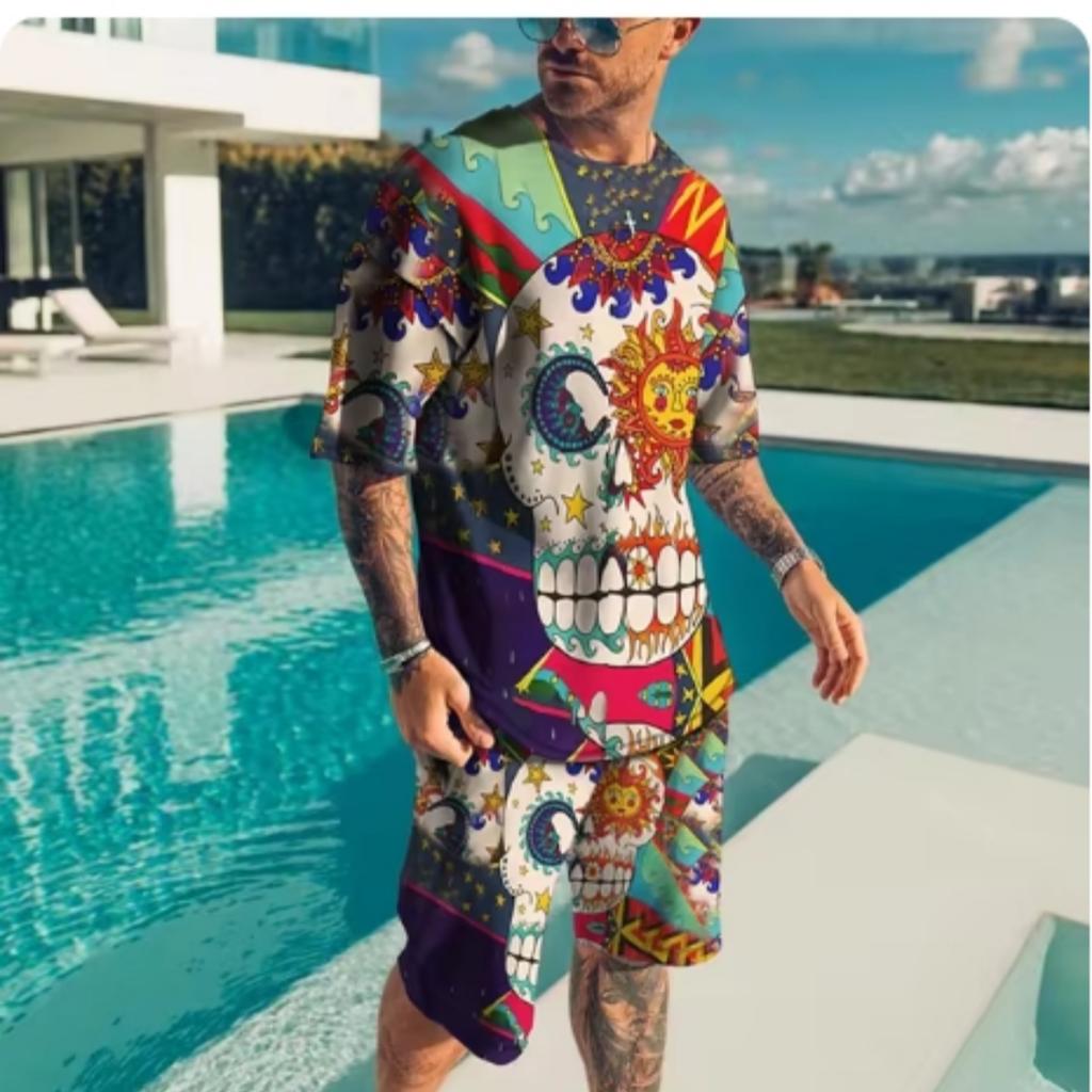 T-shirt Shorts Suits Fashion High Quality Short Sleeve 3d Print Oversized Men Tracksuits Pullover Male 2 Piece Streetwear Sets