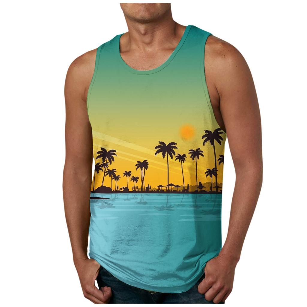 Summer Fresh Fashion New Beach Hawaii 3D Print Tank Top T-shirt