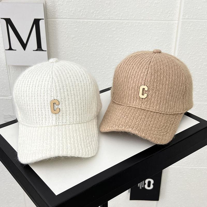 Women's Hats Baseball Caps  Autumn and Winter Thickened Warm Wool Hats Korean C Shaped Fashion and Versatile Niche Baseball Hats