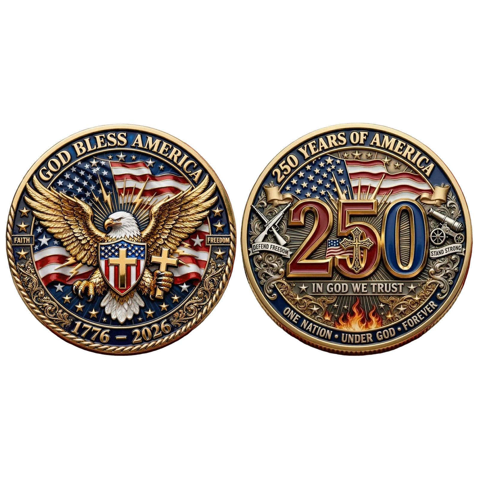 U.S. 0th Anniversary Commemorative Coin,  U.S. 0th Anniversary Commemorative Challenge Coin,  Patriotic Commemorative Coin One Size