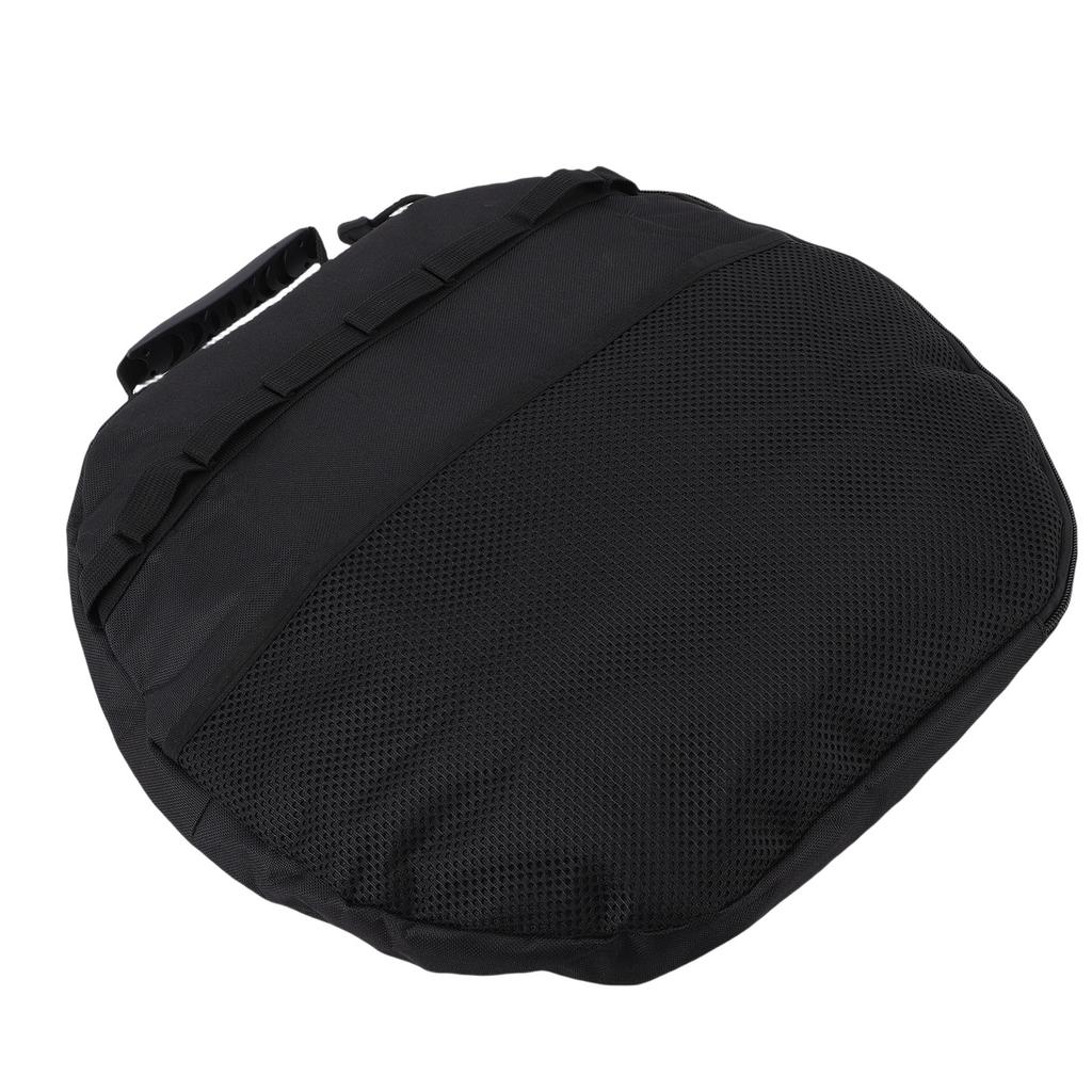 Grill Pan Storage Bag Oxford Cloth Portable Round BBQ Griddle Storage Pouch Camping Skillet Bag with Handle for Outdoor Cooking Picnic