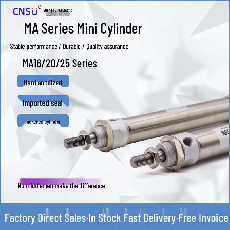 Airtac Stainless Steel Mini Pneumatic Cylinder MA16x25 To MA16x200-SCA