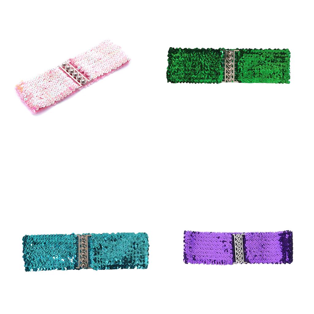 Female Sequin Waist Belt Fashion Elastic Waspie Belt Universal Waspie Dress Decorative Accessories Glittering Waistband