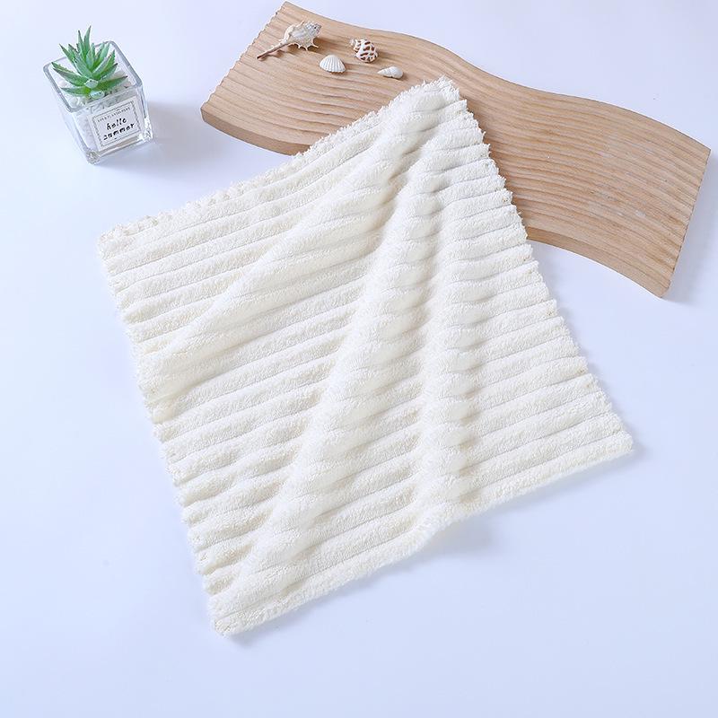 Candy Stripe Coral Fleece Absorbent Face Towel - Lint-Free Souvenir Gift, Ideal for Douyin & Kuaishou Live Streams. Small Square Towel.