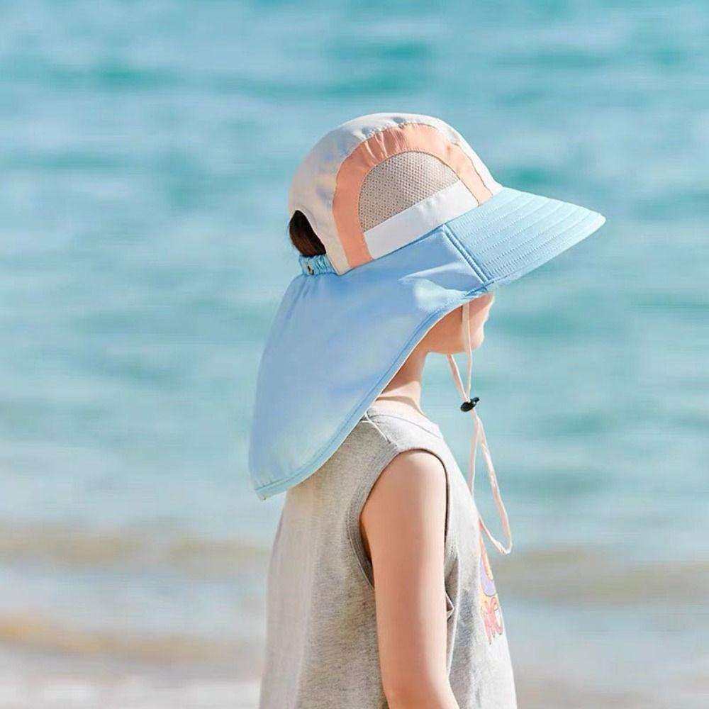 UV Protection Baby Fisherman Cap Sunscreen Wide Brim Bucket Hat Fashion Kids Sun Hat  Girls