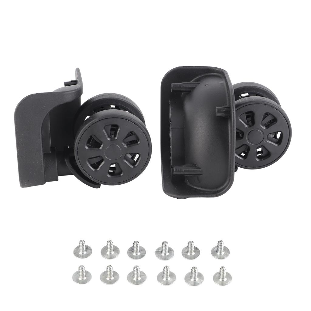 1 Pair Black Luggage Suitcase Caster Swivel Universal Wheel Nylon for Repair Replacement