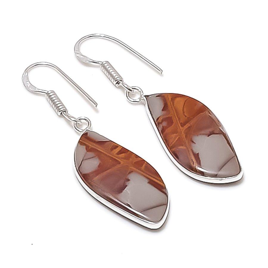 Natural Noreena Jasper Gemstone 925 Sterling Silver Jewelry Earring 1.77  AEE-10987