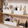 Plastic Extendable Mirror Cabinet Storage Box Adjustable With Divider Cosmetic Storage Box White Lipstick Storage Box Office