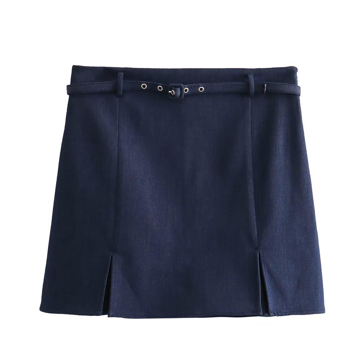 

2023 Осень Женские Брюки-Юбка Однотонные с Поясом Городской Шик XS