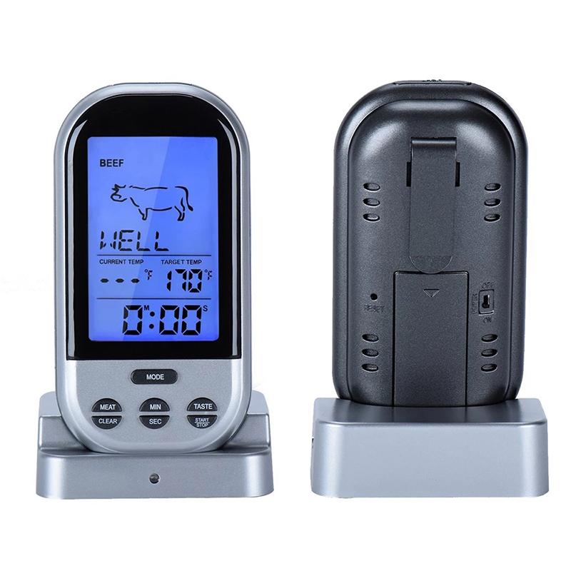 Drahtloses digitales Lebensmittel-Fleisch-Ofen-BBQ-Grill-Thermometer mit Fernbedienung und Sonde