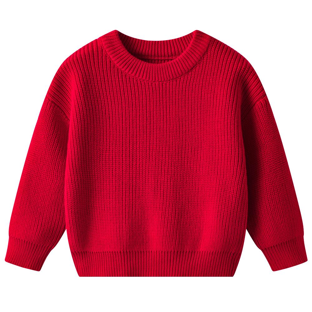 Autumn and Winter Baby and Children's Pullover Base Knitted Sweaters Baby Sweaters In Stock Small and Medium Children's Sweaters
