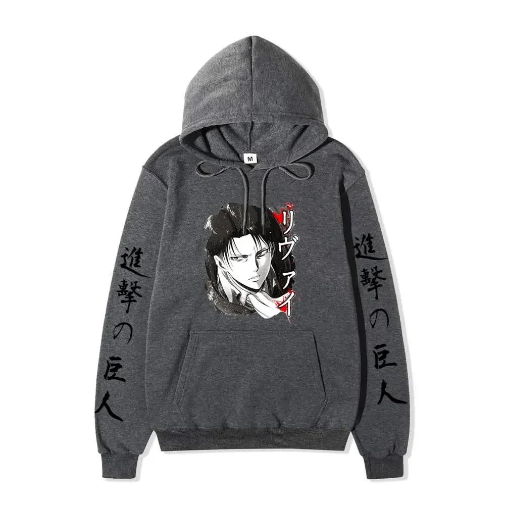 Anime Attack on Titan AOT Merch Ackerman Levi Scout Regiment Printed Hoodies Autumn Winter Sweatshirts Pullovers