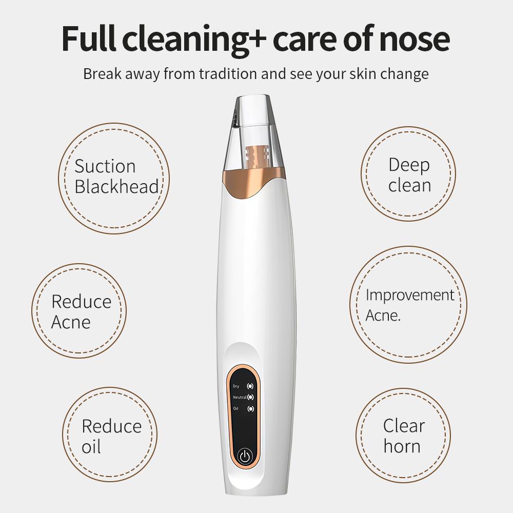USB Rechargeable Blackhead Vacuum Remover Electric Facial Pore Cleaner Acne Extractor Tool for Women&Men Face Nose Cleaning Kit