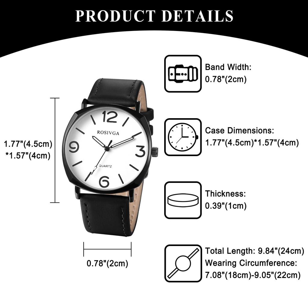 Men Watch Round Dial Quartz Numeric Dial Black Strap Simple Accessory Versatile Black Case
