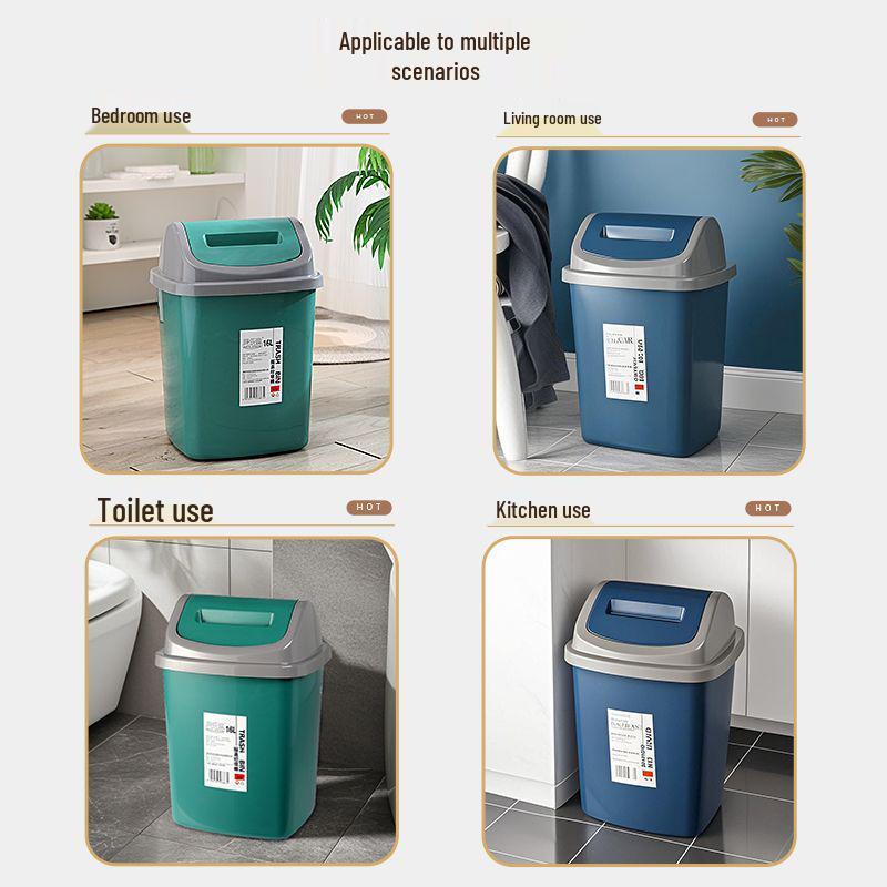 Large Capacity Flip Lid Trash Can for Restaurant, Kitchen, and Office