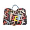 Leather Women'S Bag, Ethnic Style, Geometric Pattern, Color Contrasting, Shoulder Bag, Crossbody Handbag
