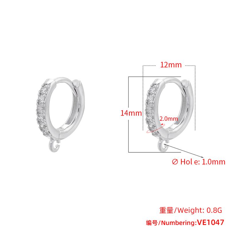 ZHUKOU Classic small hoop earring Cubic zirconia handmade DIY earring clasp hooks Jewelry materials accessories VE1051