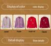 Elegant Embroidered Knit Zipper Cardigan for Middle-Aged & Elderly Women - Autumn/Winter Velvet Pullover