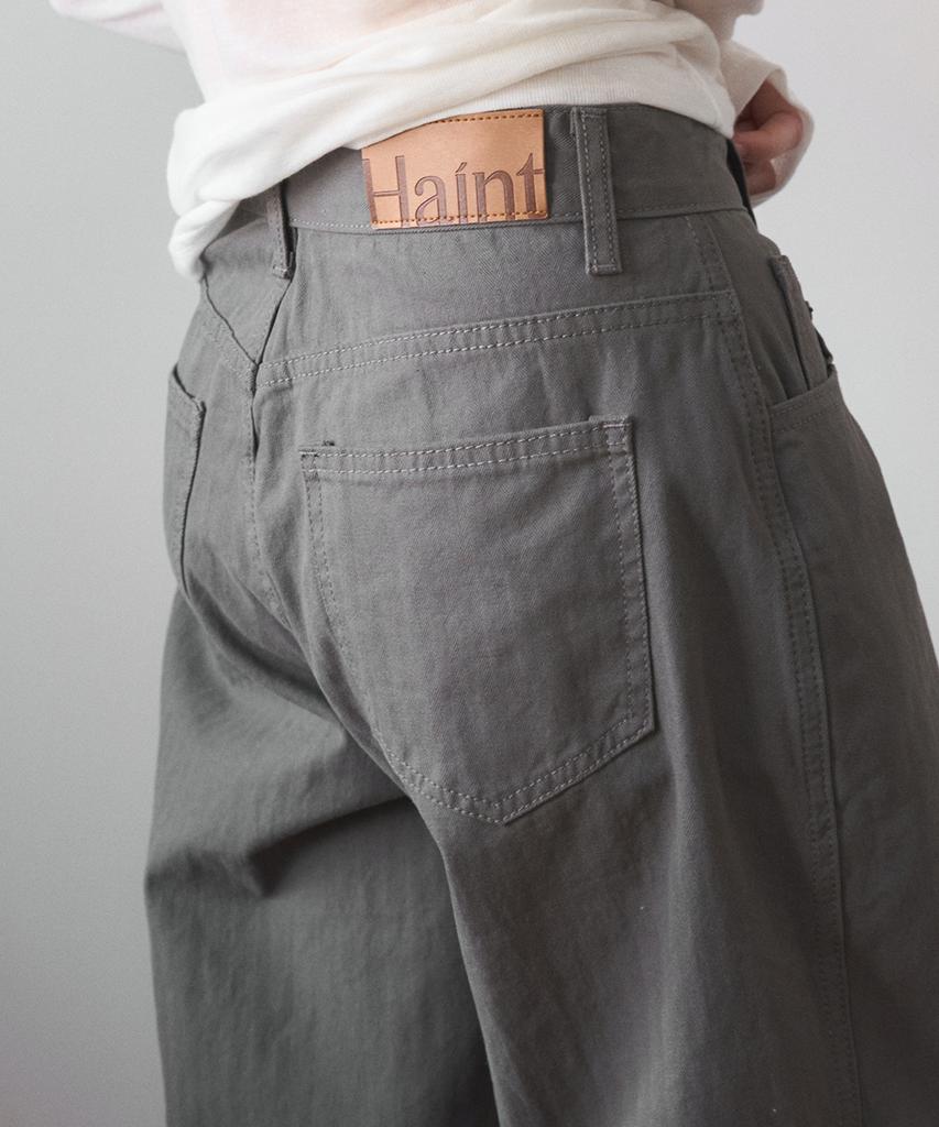 HAINT Semi Wide Straight Cotton Pants 2Col_Khaki