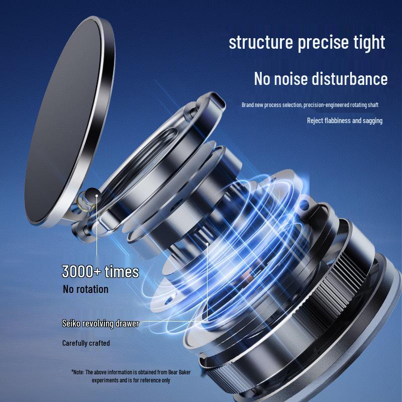 Double Ring Magnetic Car Mount: Rotatable, Foldable, Multi-Functional Phone Holder with Suction Cup