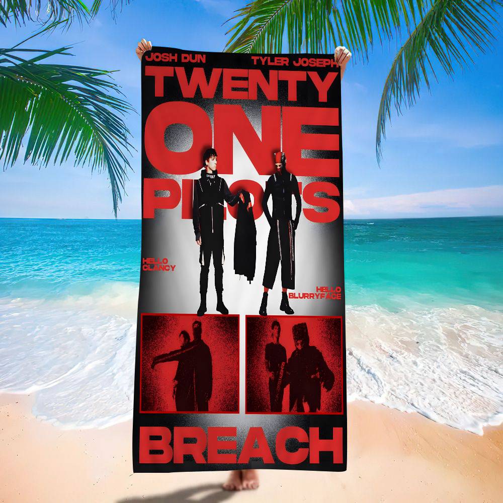 T-Twenty One Pilots Band Microfiber Printed Beach Towel Mountain Climbing Yoga Beach Swimming Running Absorbent Soft Towel