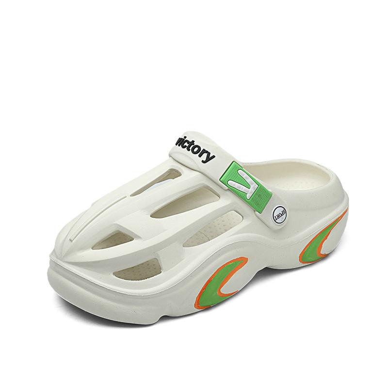 Slippers Men'S Trendy Thick-Soled Non-Slip Hole Shoes Men'S Hollow And Breathable Outdoor Beach Sandals