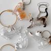 Cute Cat Pose Capsule Keyring Fur Ball Storage Key Holder